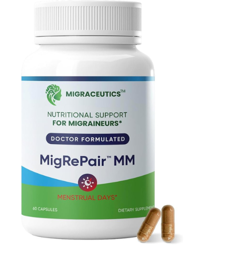 MigRePair MM | Doctor Formulated Herbal Migraine Supplement for Women - Menstrual Migraine Relief
